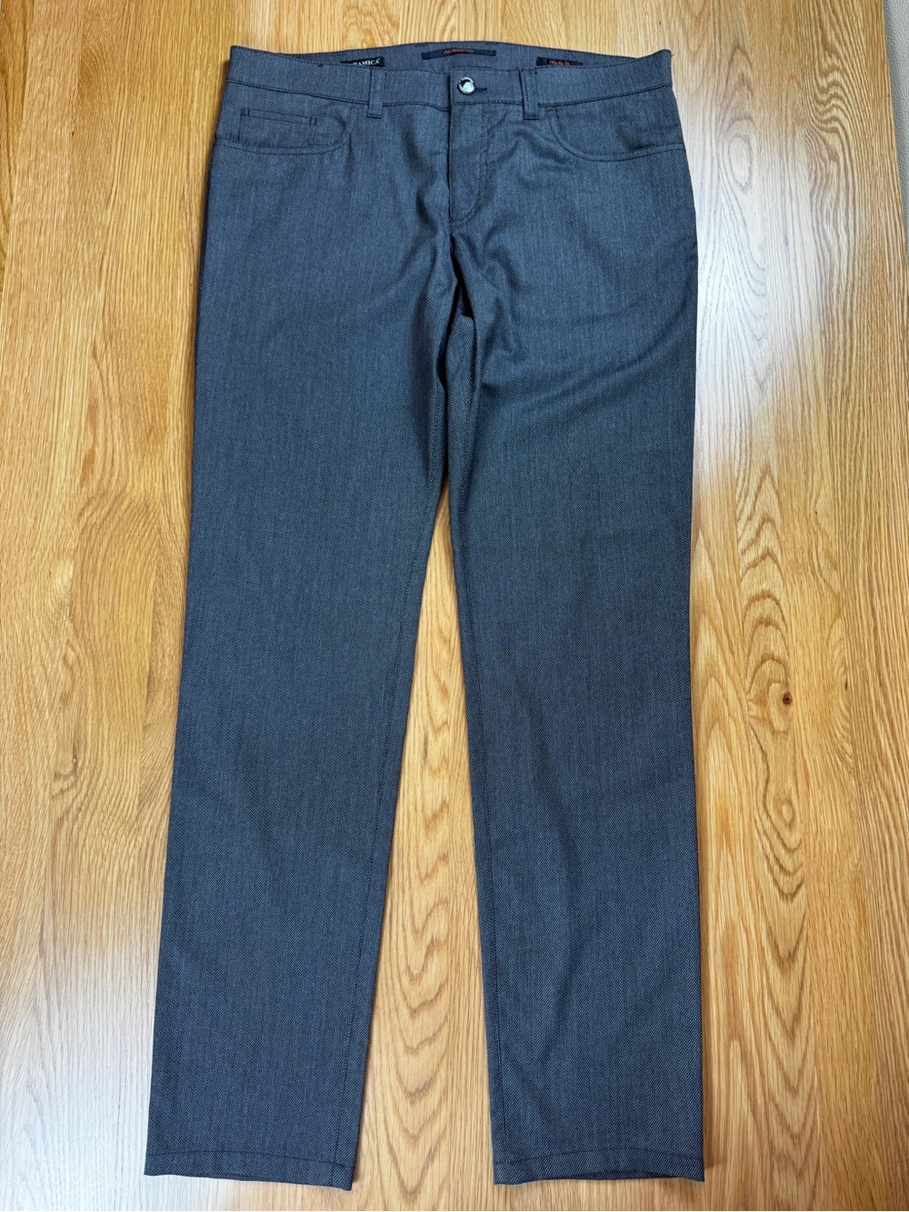 Alberto Men's Modern Straight Dress Pants in Dark Gray